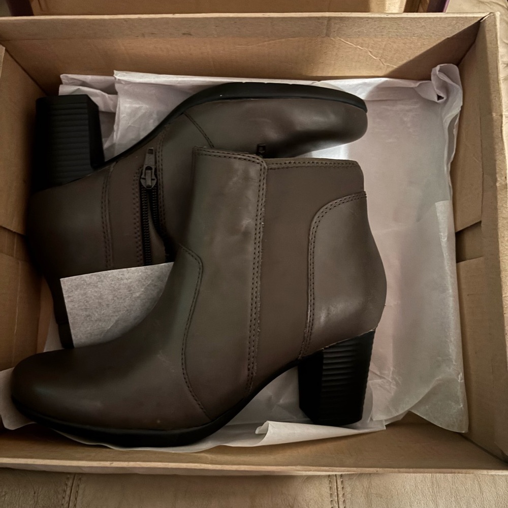 Clark’s Grey Heeled Boots
